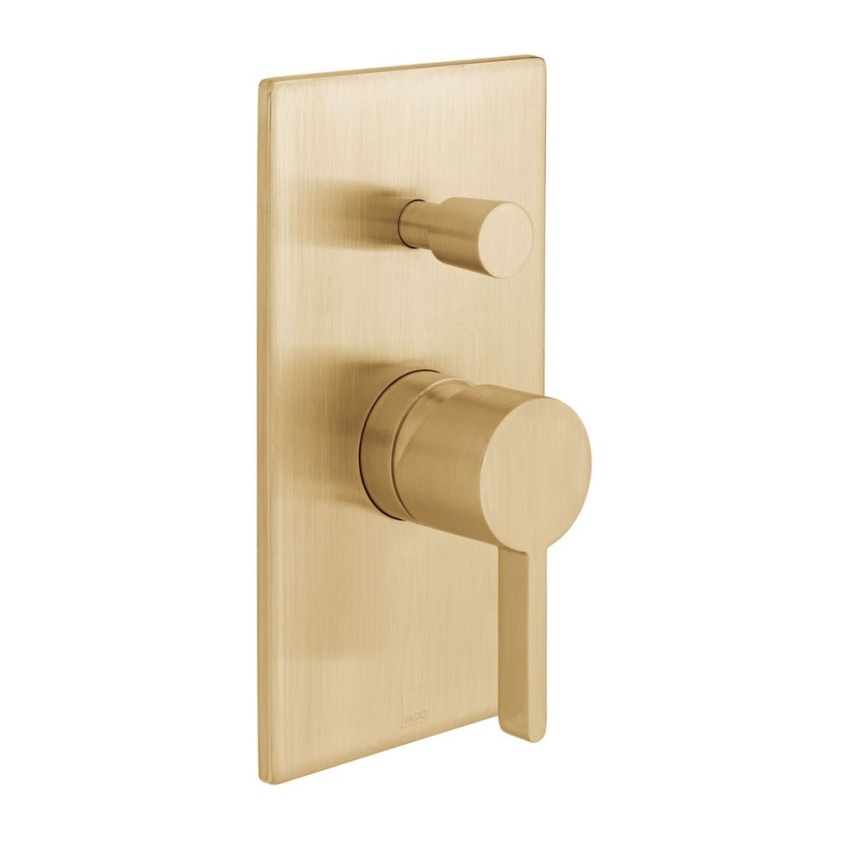 Cutout image of Vado Individual Edit Brushed Gold Dual Outlet Manual Shower Valve